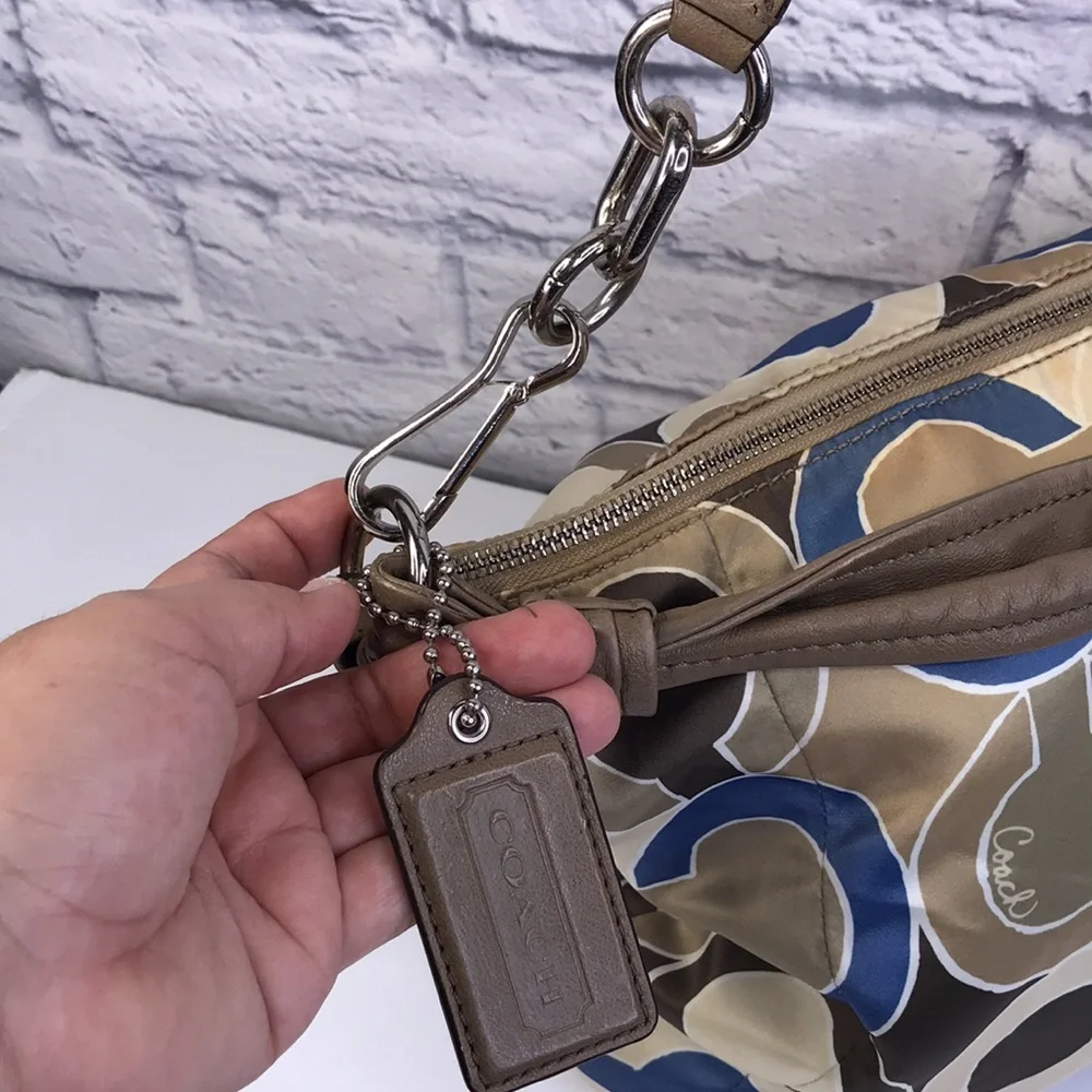 COACH KRISTIN OUTLINE OPT ART HOBO BAG CROSSBODY BAG BLUE MULTI COLORS